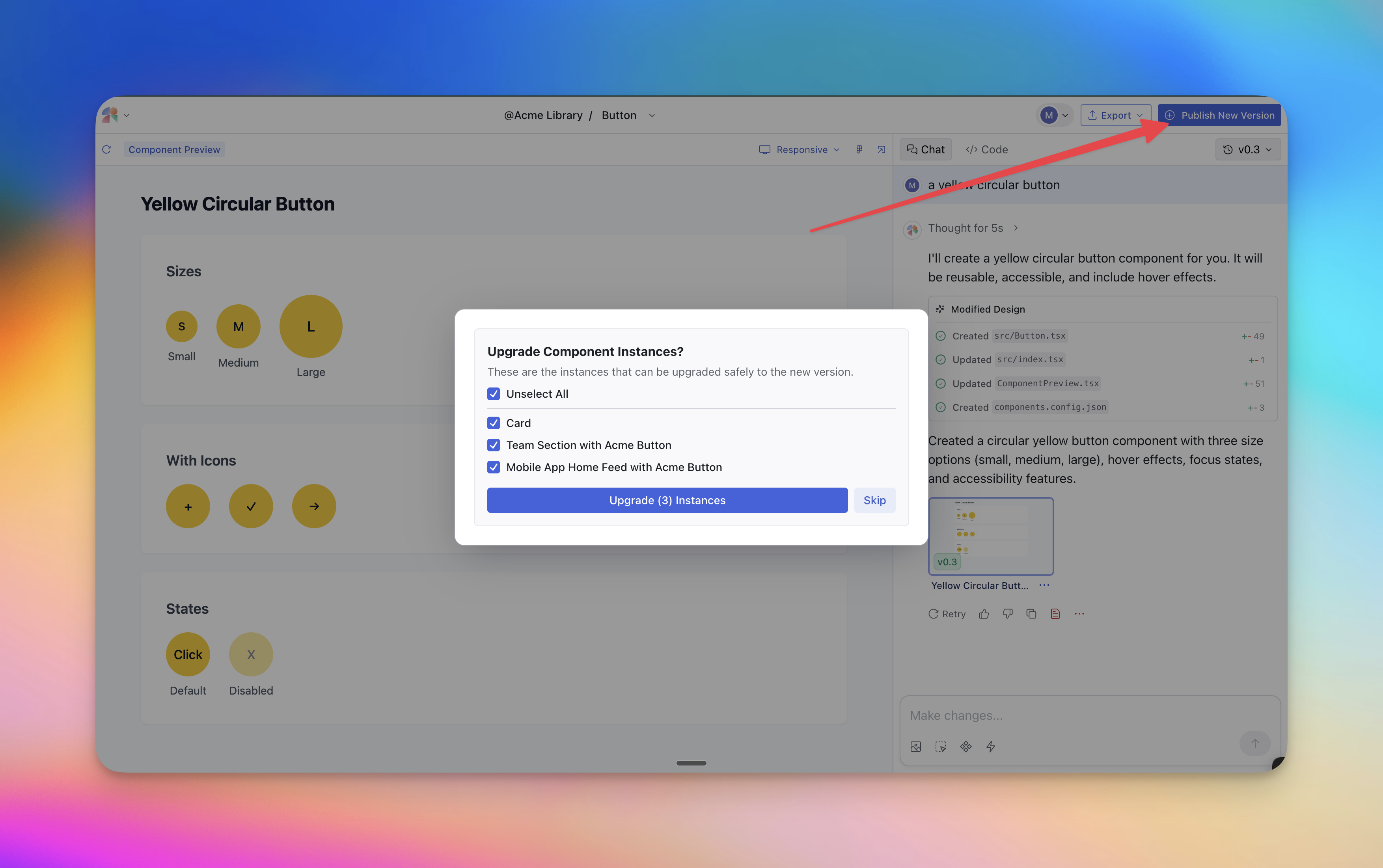 Upgrade Component Instances